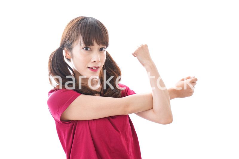 準備運動をする女性