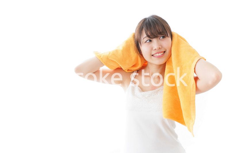 お風呂上がりの女性