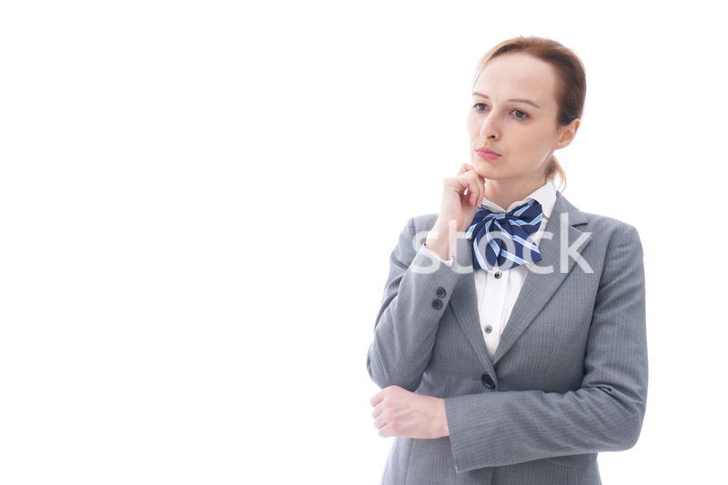 悩む制服を着た留学生