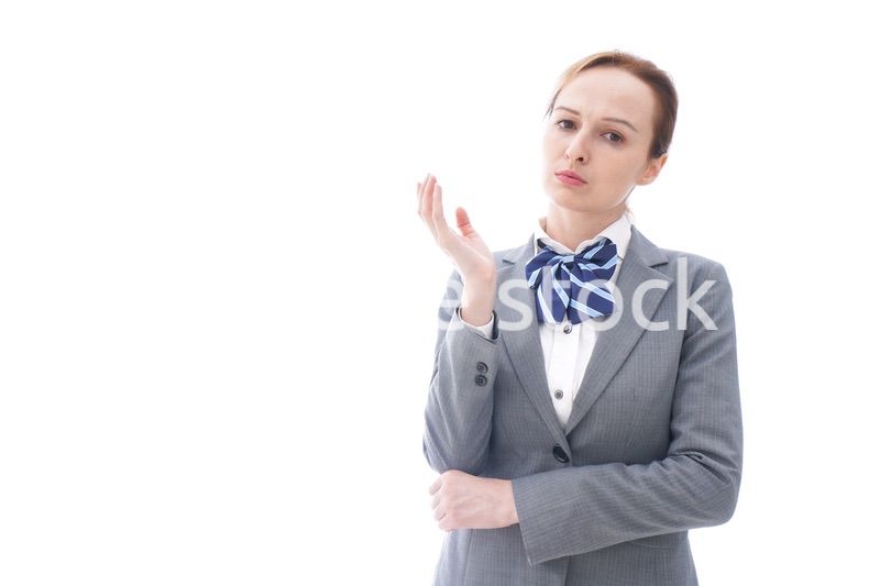 悩む制服を着た留学生