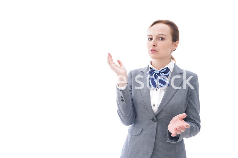 悩む制服を着た留学生