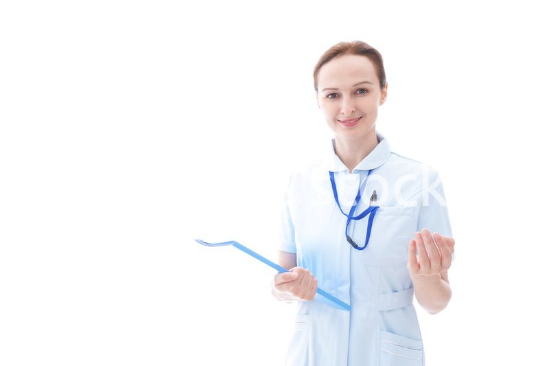 ナース服を着たヨーロッパ人の看護師