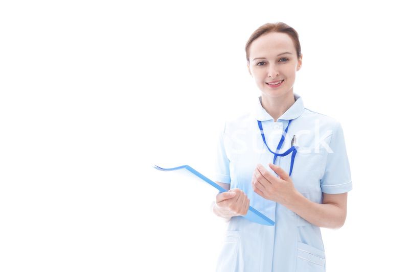 ナース服を着たヨーロッパ人の看護師