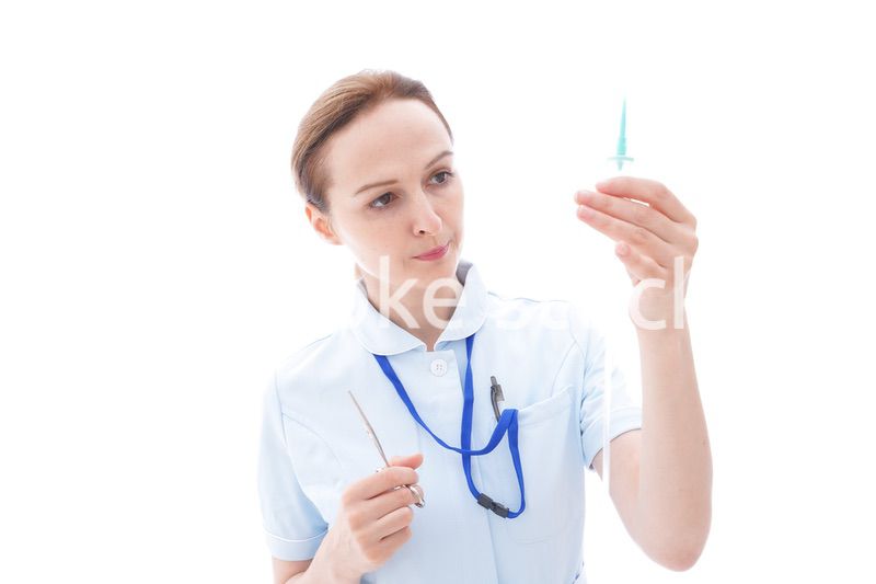 ナース服を着たヨーロッパ人の看護師