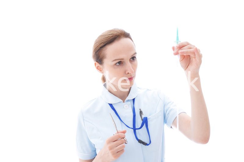 ナース服を着たヨーロッパ人の看護師