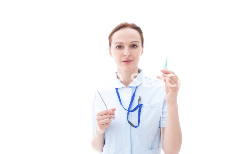 ナース服を着たヨーロッパ人の看護師