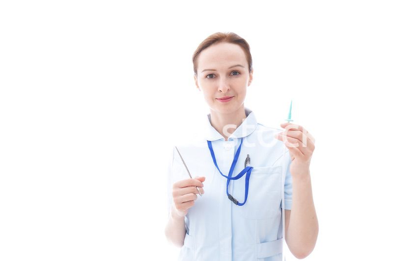 ナース服を着たヨーロッパ人の看護師