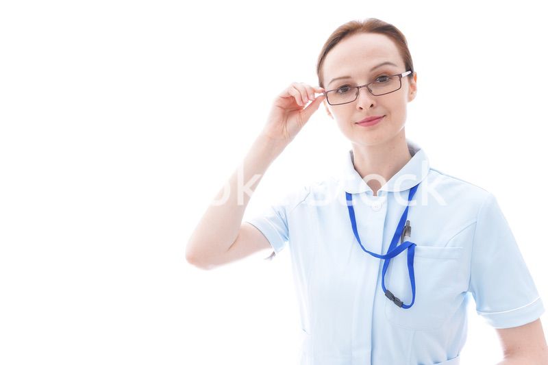 ナース服を着たヨーロッパ人の看護師