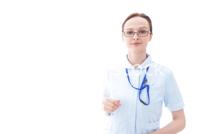 ナース服を着たヨーロッパ人の看護師