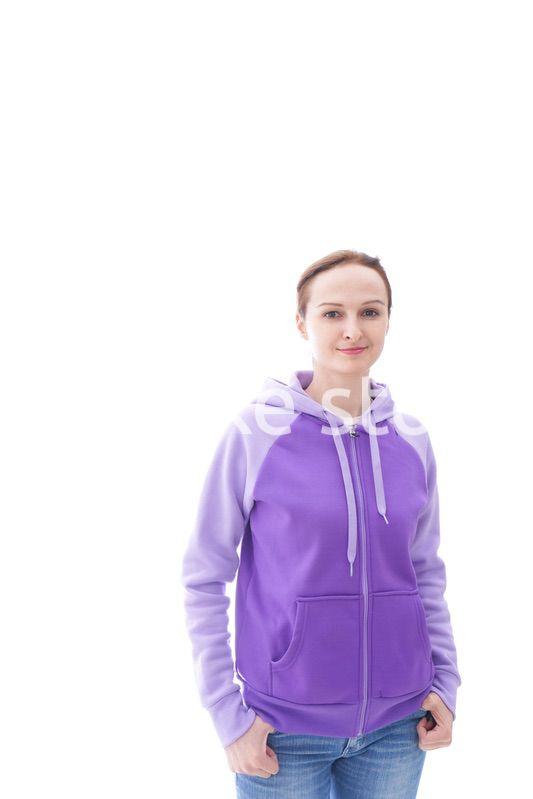 パーカーを着た女性のポートレートイメージ