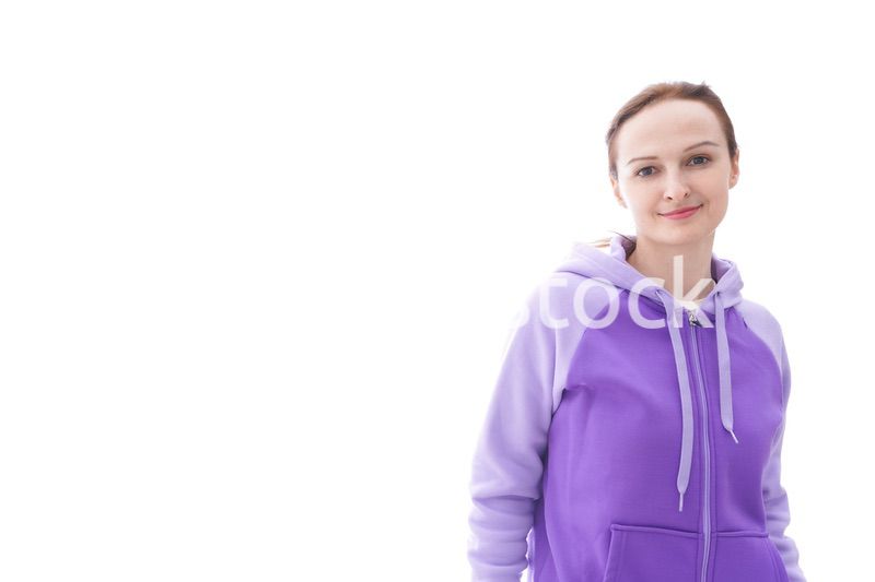 パーカーを着た女性のポートレートイメージ