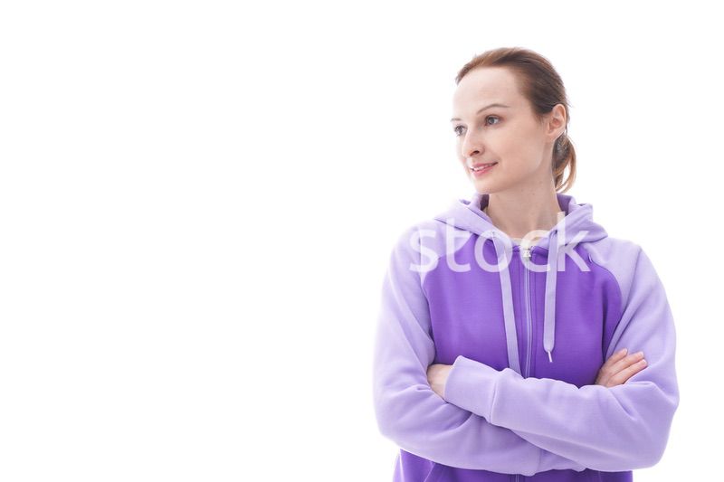 パーカーを着た女性のポートレートイメージ