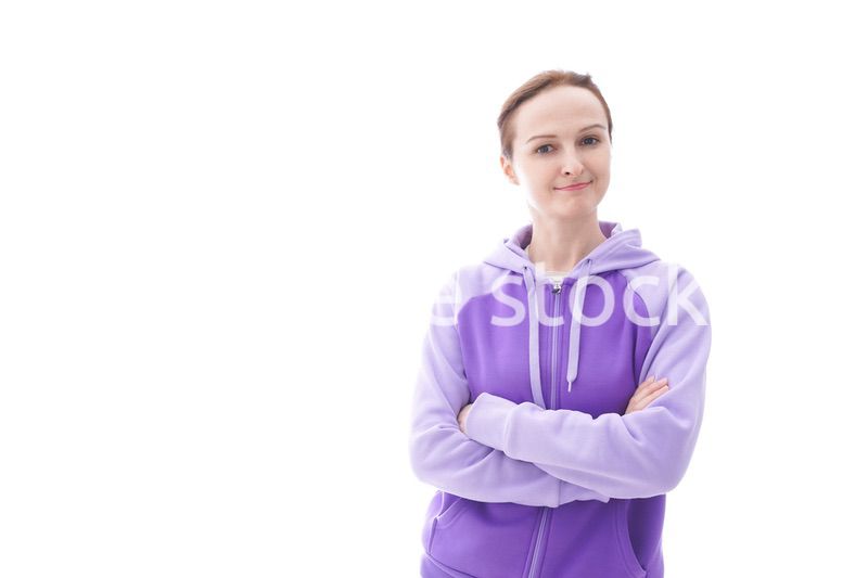 パーカーを着た女性のポートレートイメージ