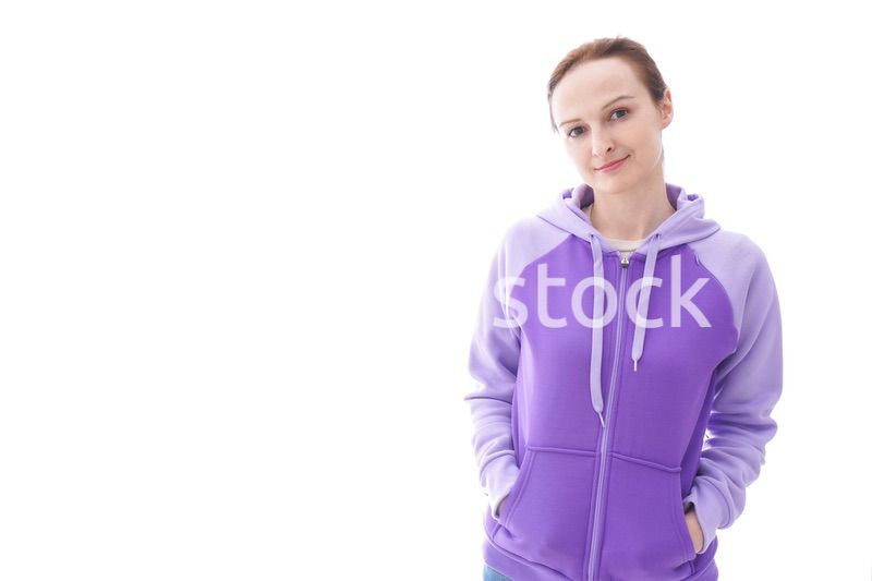 パーカーを着た女性のポートレートイメージ