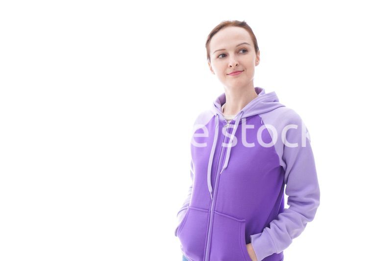 パーカーを着た女性のポートレートイメージ