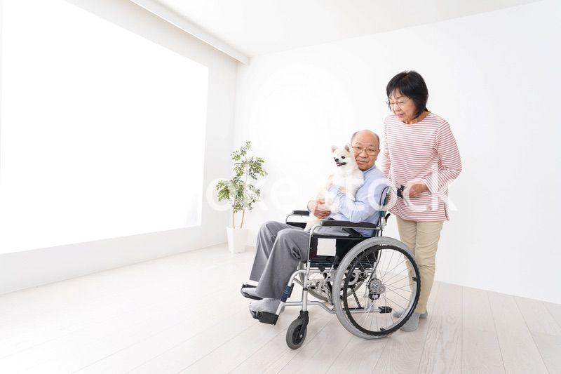 介護をする高齢の夫婦