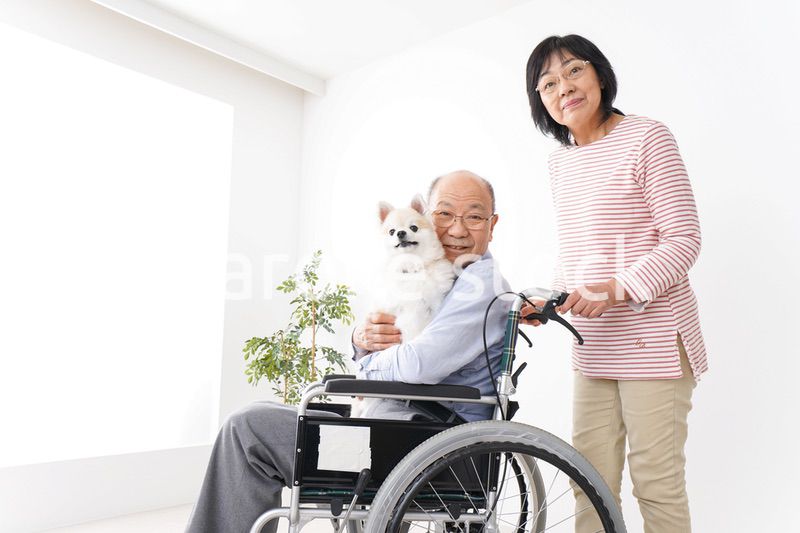 介護をする高齢の夫婦