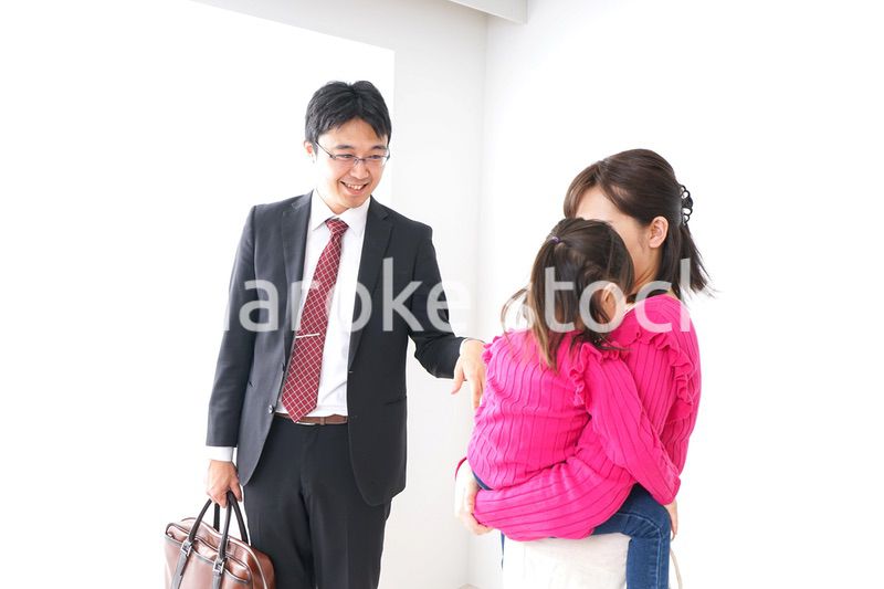 パパを見送る子ども・別れ