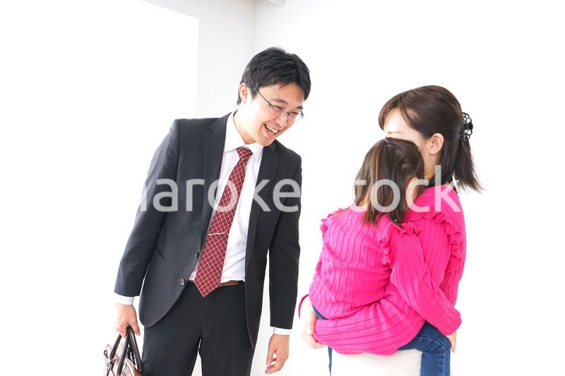 パパを見送る子ども・別れ