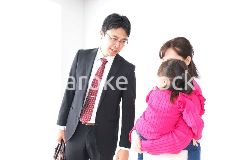 パパを見送る子ども・別れ