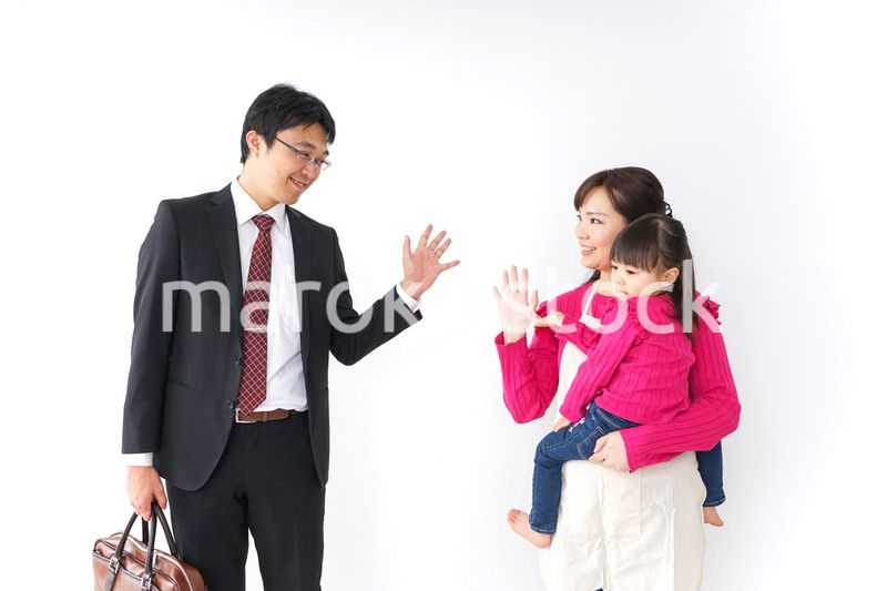 パパを見送る子ども・別れ