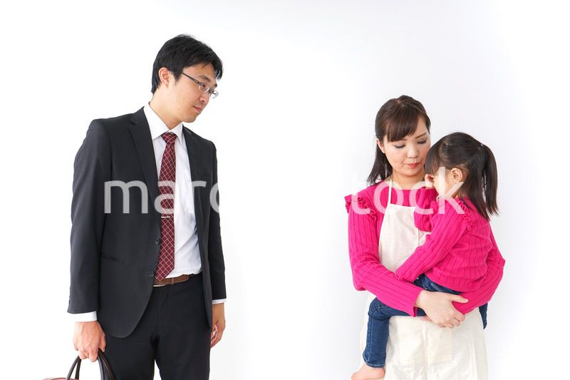 パパを見送る子ども・別れ