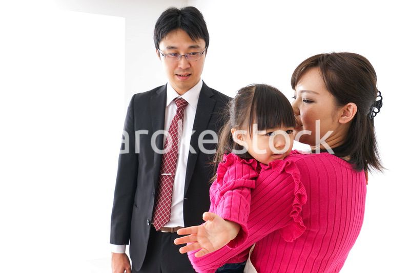 パパを見送る子ども・別れ