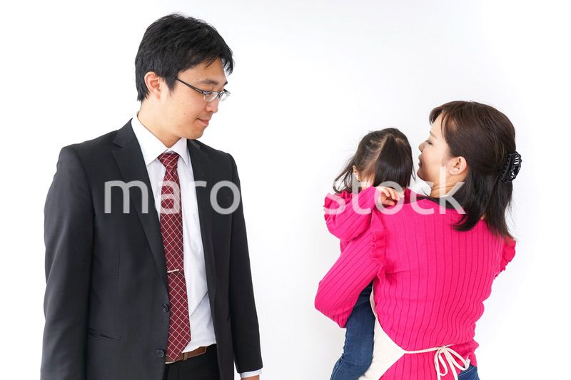 パパを見送る子ども・別れ