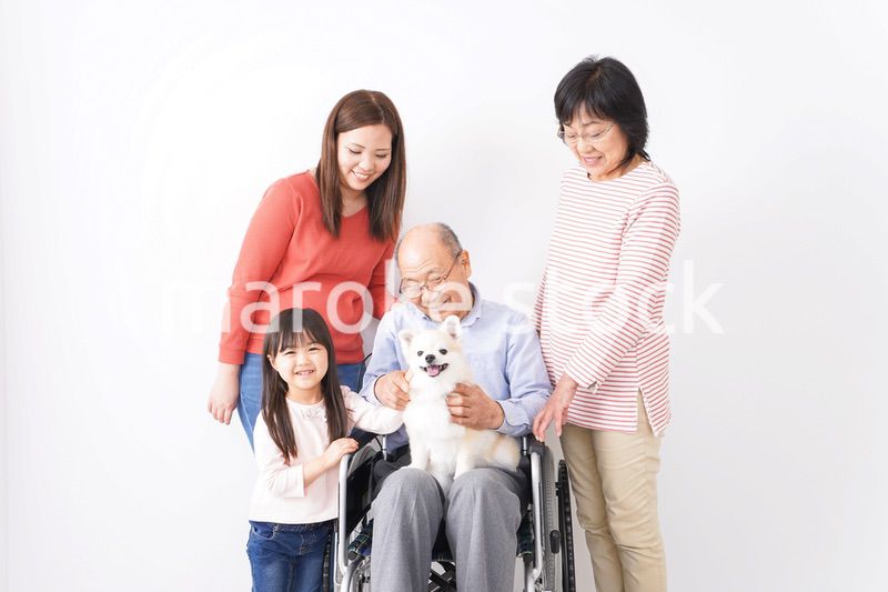 幸せな家族の集合写真