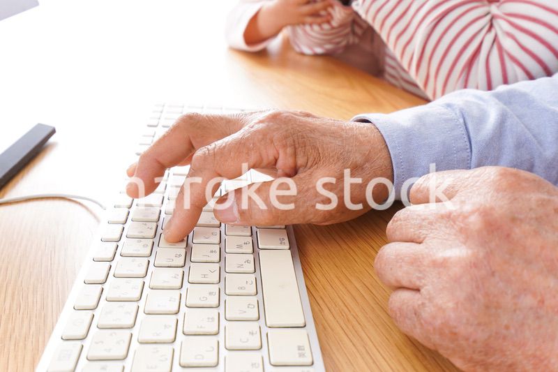 パソコンを使う高齢の夫婦