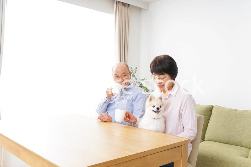 家でリラックスをするシニア夫婦