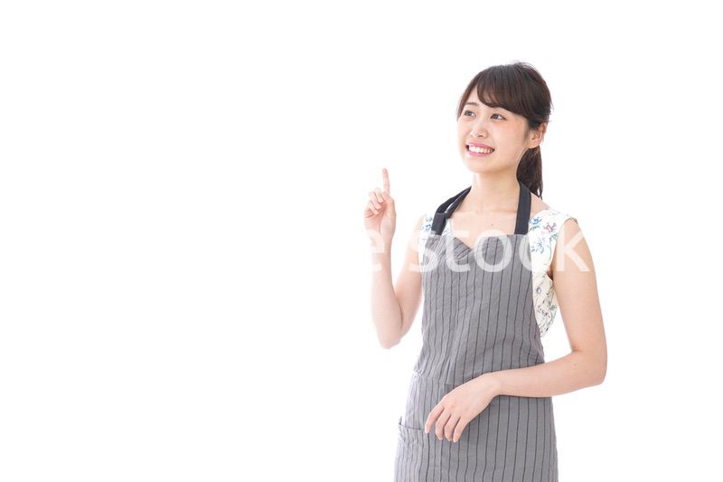 Young woman pointing