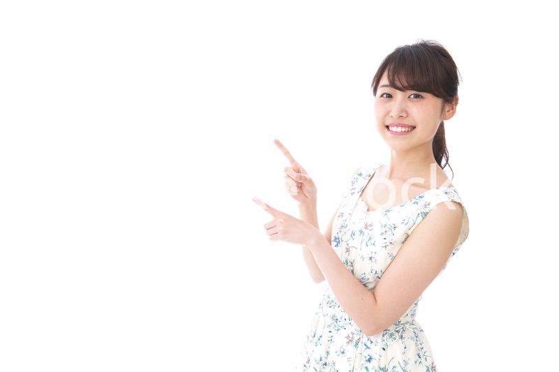 Young woman pointing