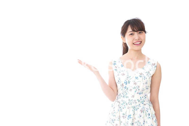 Young woman pointing