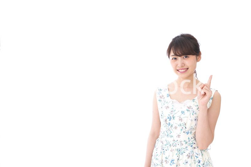 Young woman pointing