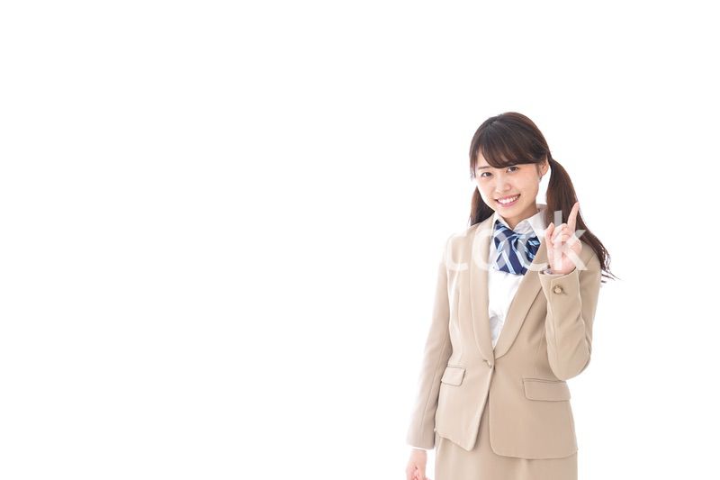 Young woman pointing