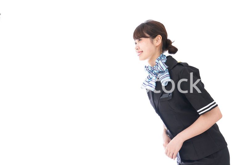 笑顔のキャビンアテンダント