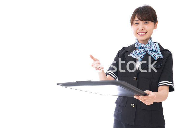 笑顔のキャビンアテンダント