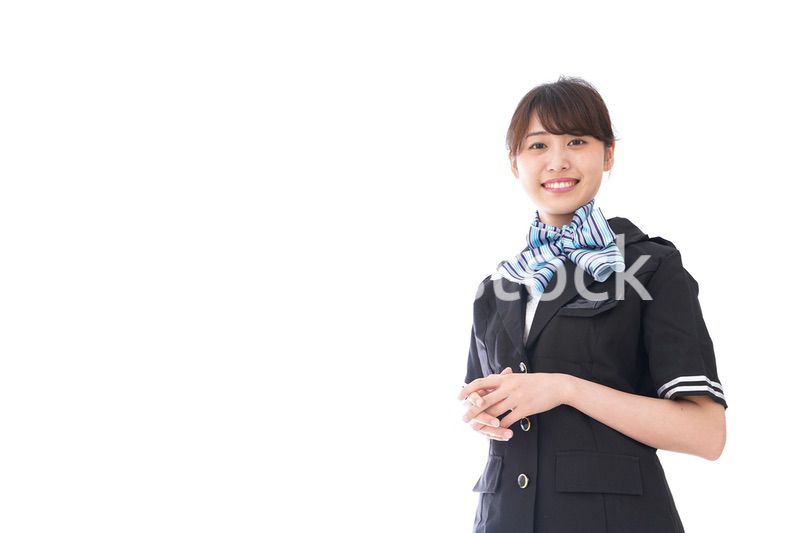 笑顔のキャビンアテンダント