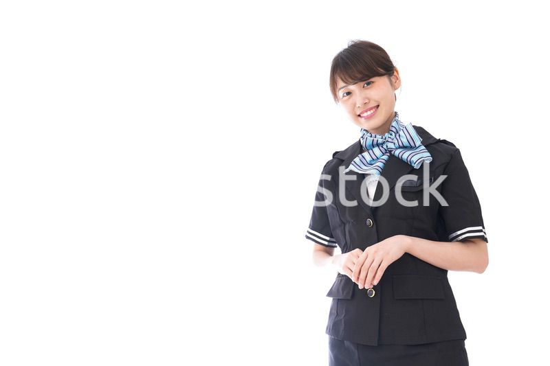 笑顔のキャビンアテンダント