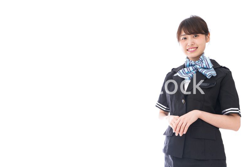 笑顔のキャビンアテンダント