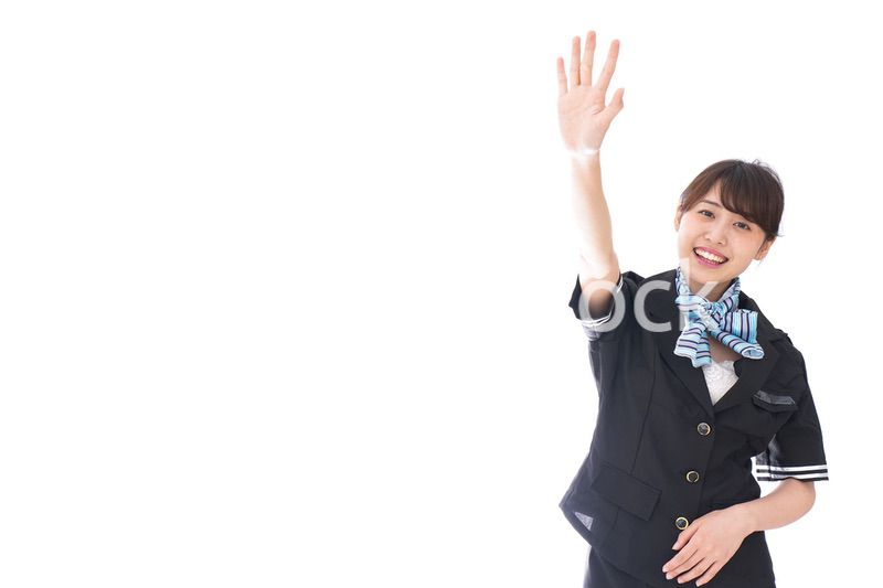 お見送りをするキャビンアテンダント