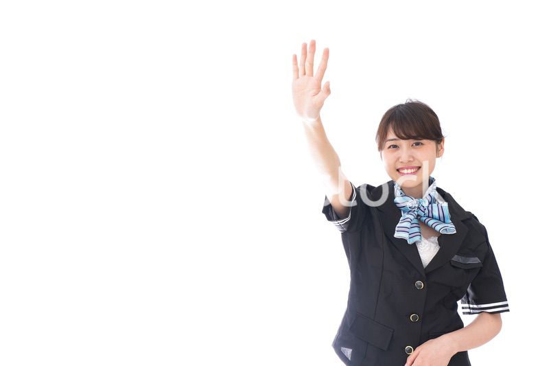 お見送りをするキャビンアテンダント