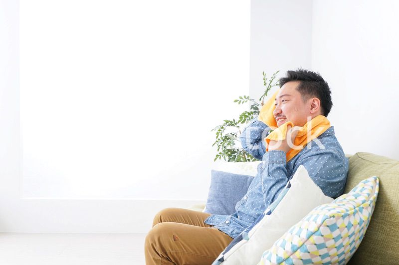 お風呂上がりの男性