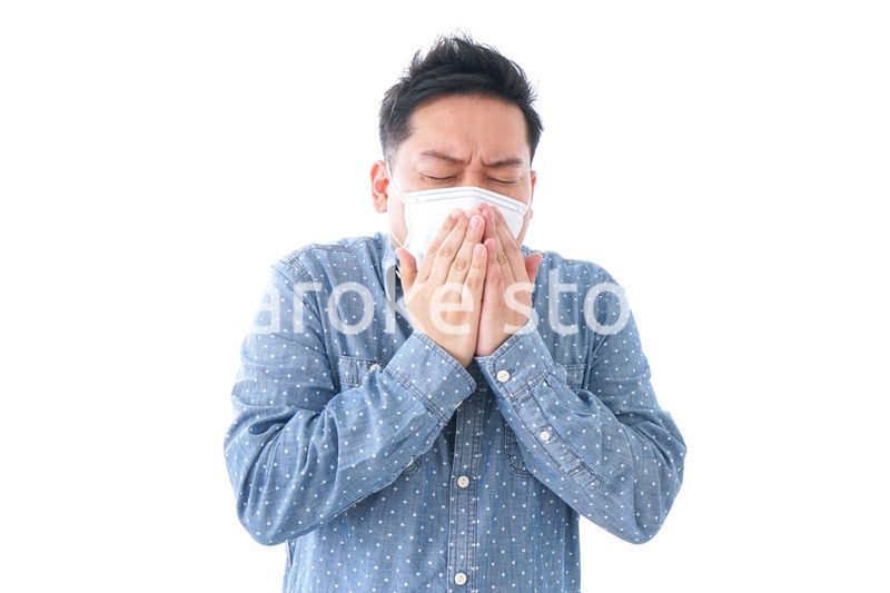 風邪をひいた男性