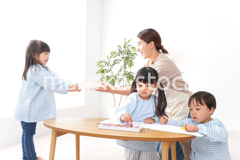 Children and teacher at kindergarten