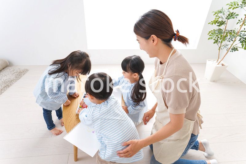 Children and teacher at kindergarten
