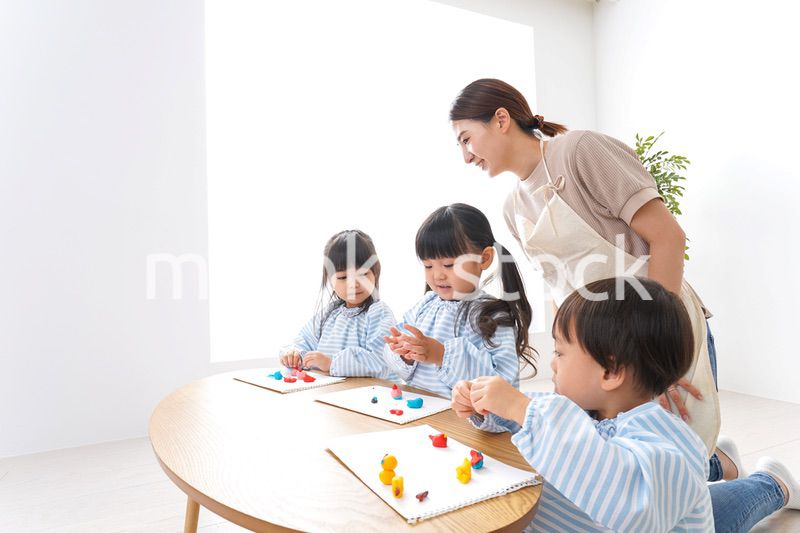 Children and teacher at kindergarten