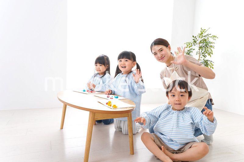 Children and teacher at kindergarten