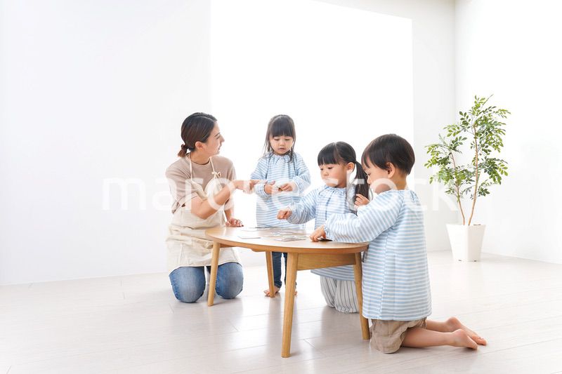 Children and teacher at kindergarten